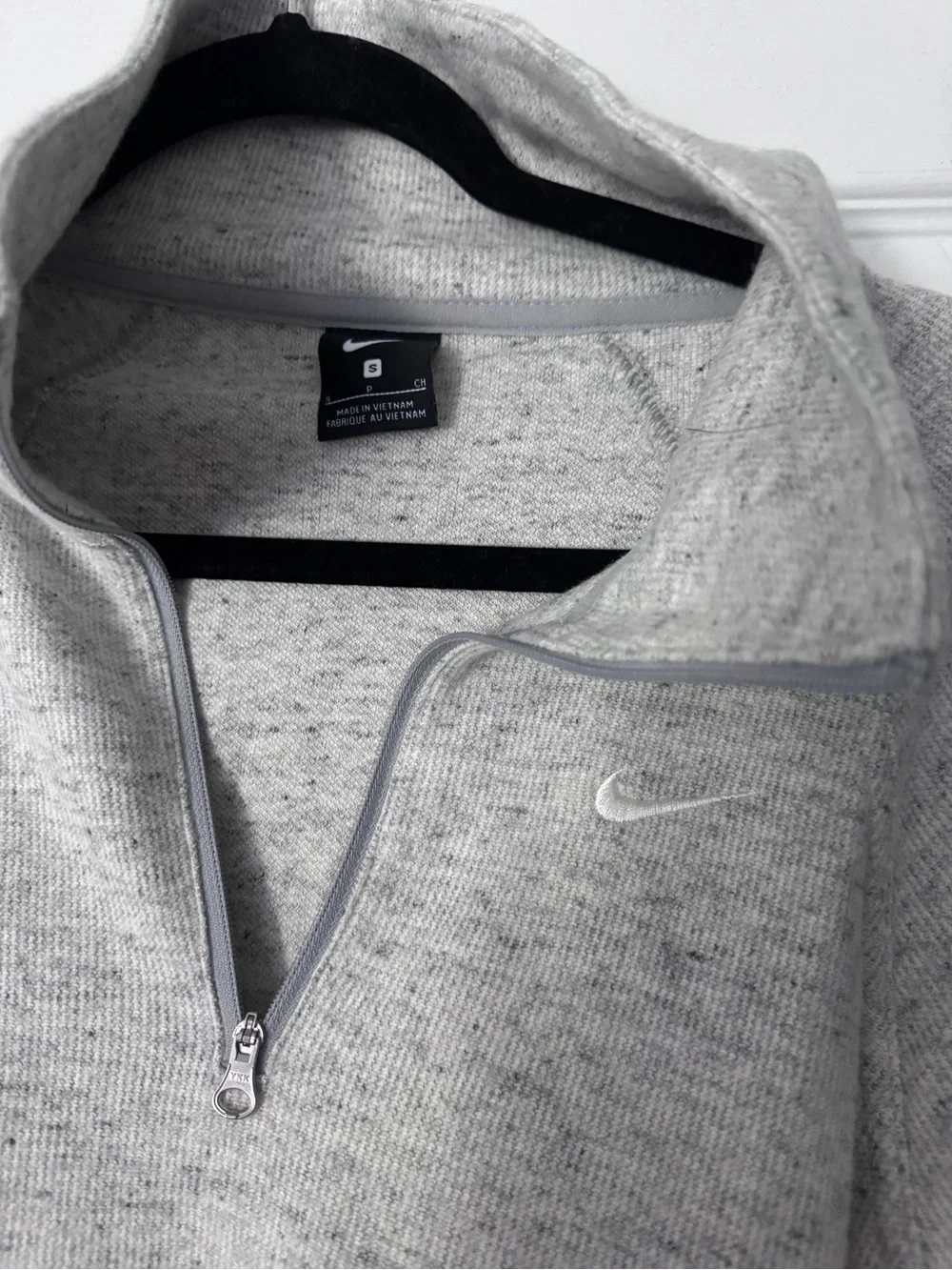 Nike Women’s Gray Quarter-Zip Sweater
